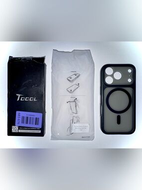 Tocol iPhone Phone Case (Black) - Compatible with iphone 17 Pro